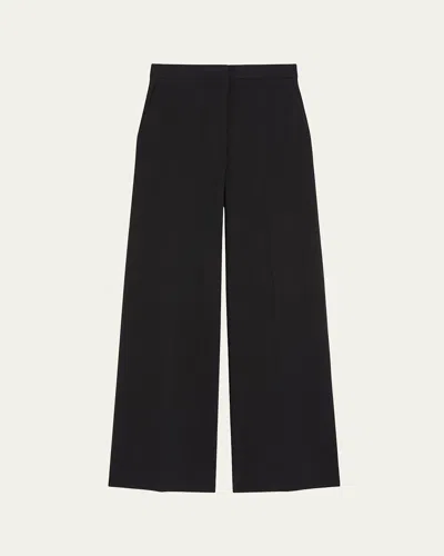 Max Mara Biada Wide-leg Crepe Pants In Black