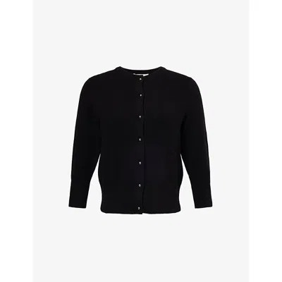 Vince Women's Eyelash Fuzzy Knit Cardigan In Black