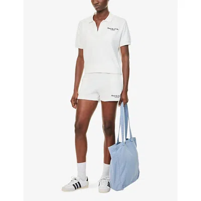 Sporty And Rich X Hotel Du Cap Eden Roc Eden Script Terry Short In White