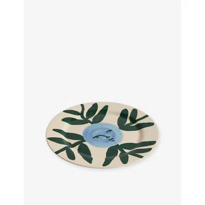 Hay Moon Face Vine La Pittura Ceramic Plate In Multi