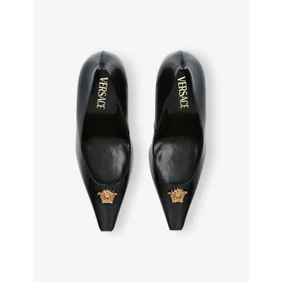 Versace 110mm La Medusa Leather Pumps With Heels In Black