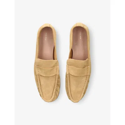 The Row Calf Suede Slip-on Loafers In Yellow