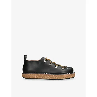 Loewe Leather Rivet Hiking Boots In Black
