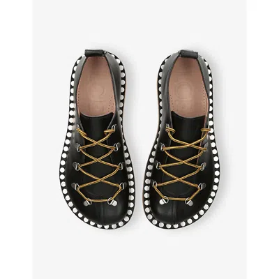 Loewe Leather Rivet Hiking Boots In Black