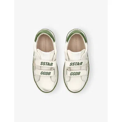 Golden Goose Kids Old School Leather And Suede Star Trainers In White