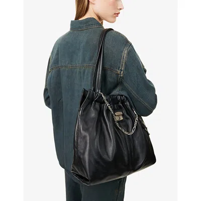 Marc Jacobs Leather Shoulder Bag With Chain And Straps In Black
