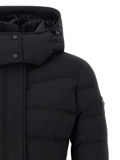 Moose Knuckles Watershed 3 Water Resistant 800 Fill Power Down Puffer Coat With Genuine Shearling Tr In Black