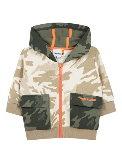 Timberland Camouflage-print Hoodie In Gray