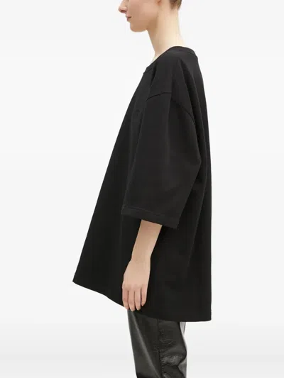 Fiorucci Logo-embroidered Three-quarter Sleeve T-shirt In Blue