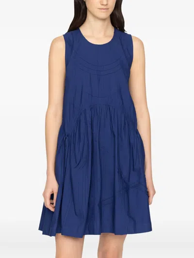 Sea Camden Poplin Sleeveless Mini Dress In Blue