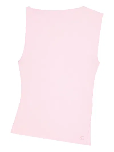 Courrèges Oblique Square Interlock Top In Pink