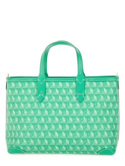 Anya Hindmarch Compact Recycled Canvas Tote Bag With Playful Pattern In Green