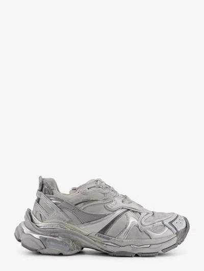 Balenciaga Runner 2.0 Sneakers Grey Silver In Animal Print