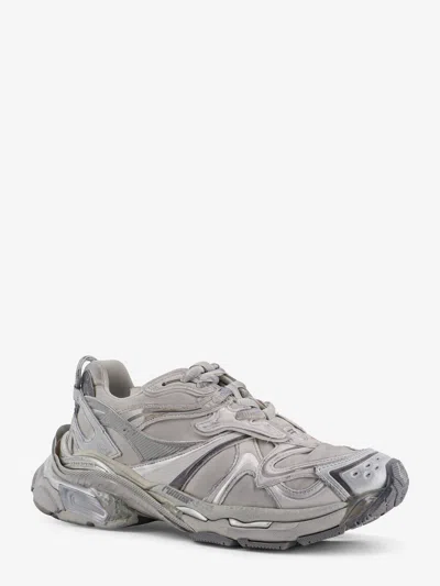 Balenciaga Runner 2.0 Sneakers Grey Silver In Animal Print