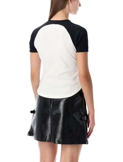 Courrèges Circle Contras T-shirt Woman Black And White In White