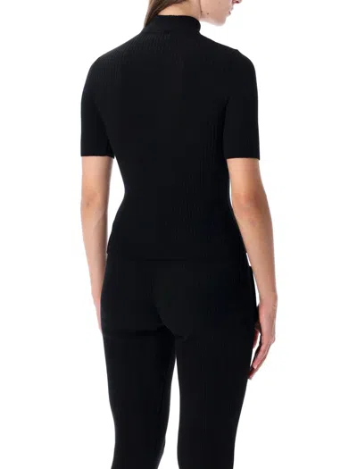 Courrèges Courreges Woman Turtleneck Black Size Xs Viscose, Polyester In Black