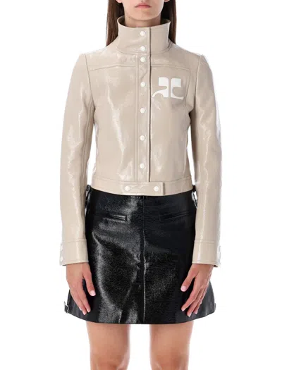 Courrèges Courreges Re Edition Jacket In Coated Cotton In Neutral