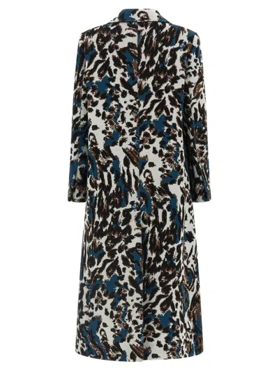 Missoni Long Animal Print Coat Featuring Pockets In Black