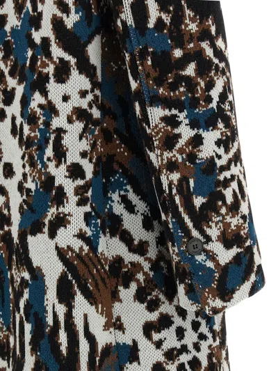 Missoni Long Animal Print Coat Featuring Pockets In Black