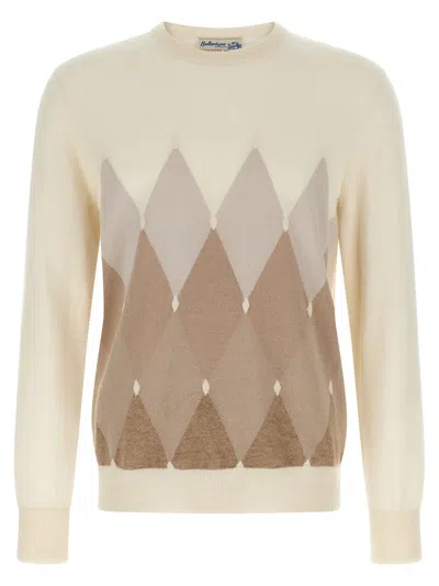Ballantyne Argyle Sweater Sweaters And Cardigans Beige In Neutral