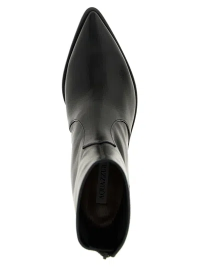 Aquazzura Ankle Boots With Block Heel And Pointed Toe In Black