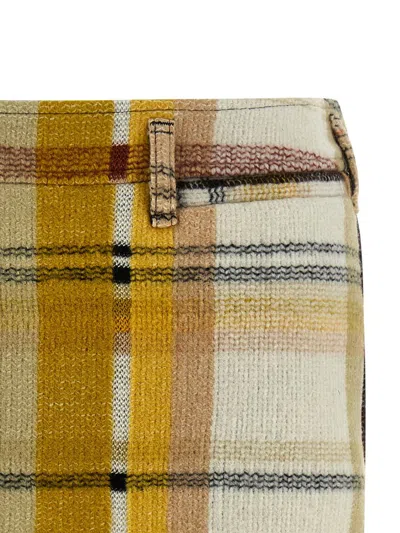 Missoni Plaid Mini Skirt Belt Loops In White