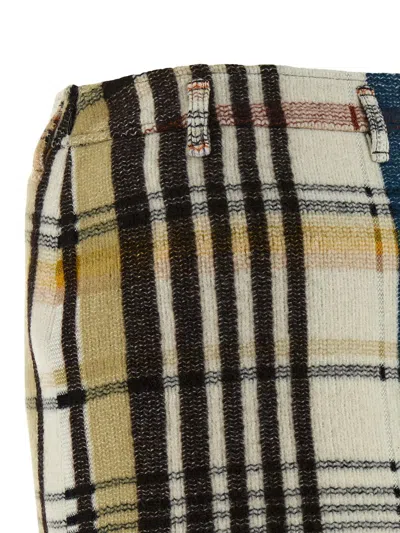 Missoni Plaid Mini Skirt Belt Loops In White