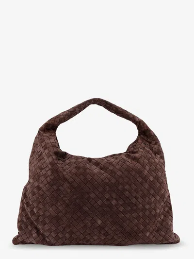 Bottega Veneta Hop Large Shoulder Bag Fondant In Suede In Brown