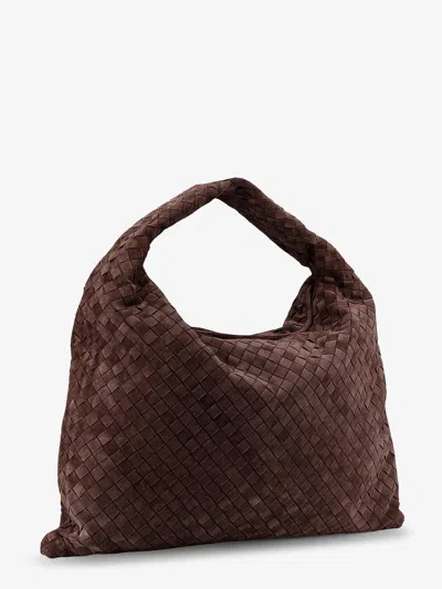 Bottega Veneta Hop Large Shoulder Bag Fondant In Suede In Brown