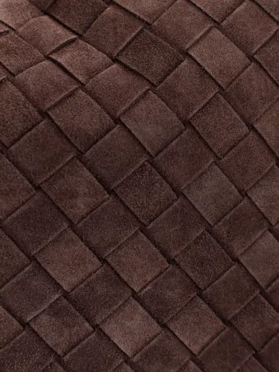 Bottega Veneta Hop Large Shoulder Bag Fondant In Suede In Brown