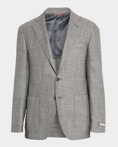 Canali Men's Glen Plaid Notch Lapel Sport Coat In Gray
