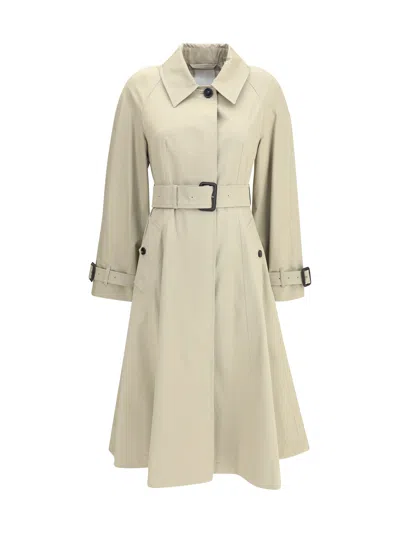 Burberry Cotton Trench Coat Adjustable Waistband In White
