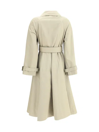 Burberry Cotton Trench Coat Adjustable Waistband In White