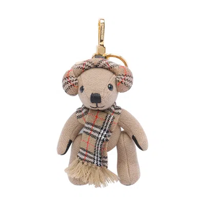 Burberry Checked Wool And Cashmere-blend And Gold-tone Bag Charm In Brown