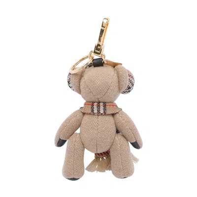Burberry Checked Wool And Cashmere-blend And Gold-tone Bag Charm In Brown