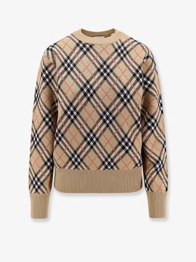 Burberry Diamond-pattern Crew Neck Wool Jumper In Multi