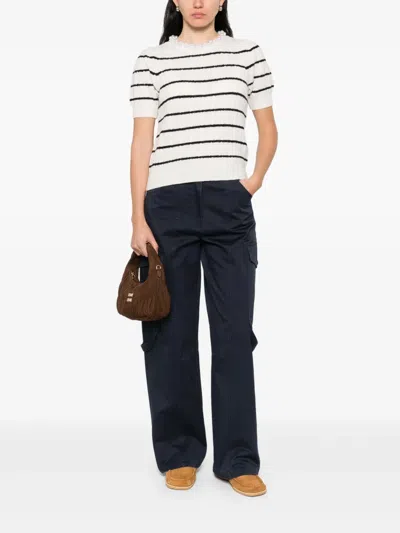 Sandro Striped T-shirt In White