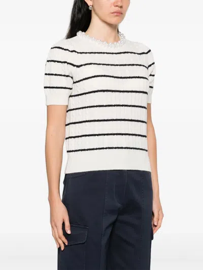 Sandro Striped T-shirt In White
