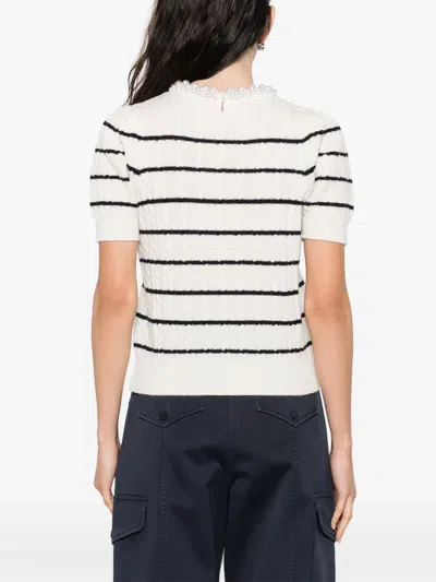 Sandro Striped T-shirt In White