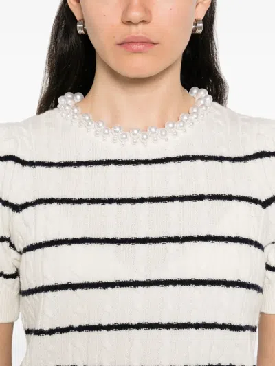 Sandro Striped T-shirt In White