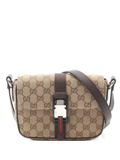 Pre-owned Gucci 2020s Gg Mini Cross Body Bag In Neutral