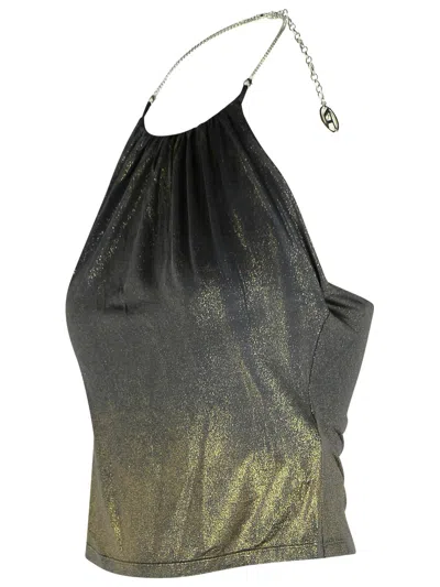 Diesel Jersey Top With Draped Neckline In Multi