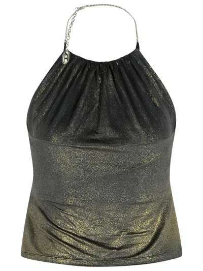Diesel Jersey Top With Draped Neckline In Multi