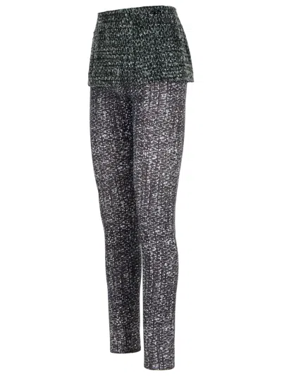 Diesel Ankle Length Straight Leg Trousers With Skirt In Black