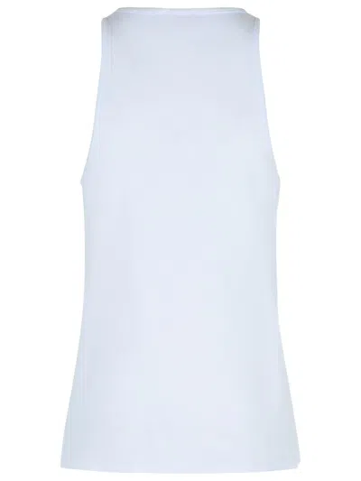 Diesel White Cotton Blend Tank Top Women In Blue