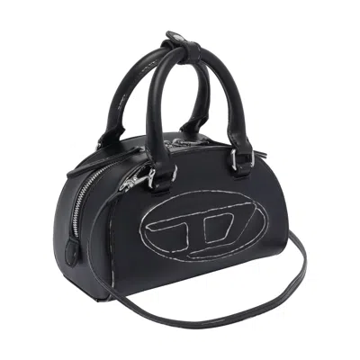 Diesel 1dr Dome-leather Bowling Bag In Black