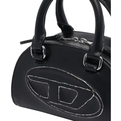 Diesel 1dr Dome-leather Bowling Bag In Black