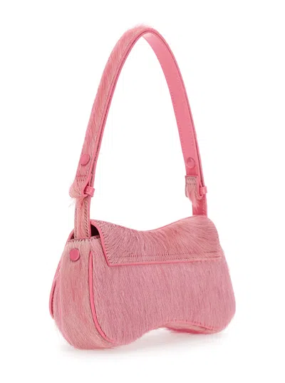 Diesel Play-clutch In Coloured Hairy Leather In Pink