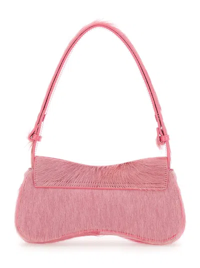 Diesel Play-clutch In Coloured Hairy Leather In Pink