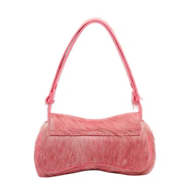 Diesel Play-clutch In Coloured Hairy Leather In Pink